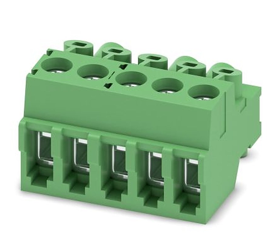 Phoenix Contact PT 1.5/ 5-PVH-3.5-A Series Pluggable Terminal Block, 5-Contact, 3.5 mm Pitch, 1 Row, 1984196