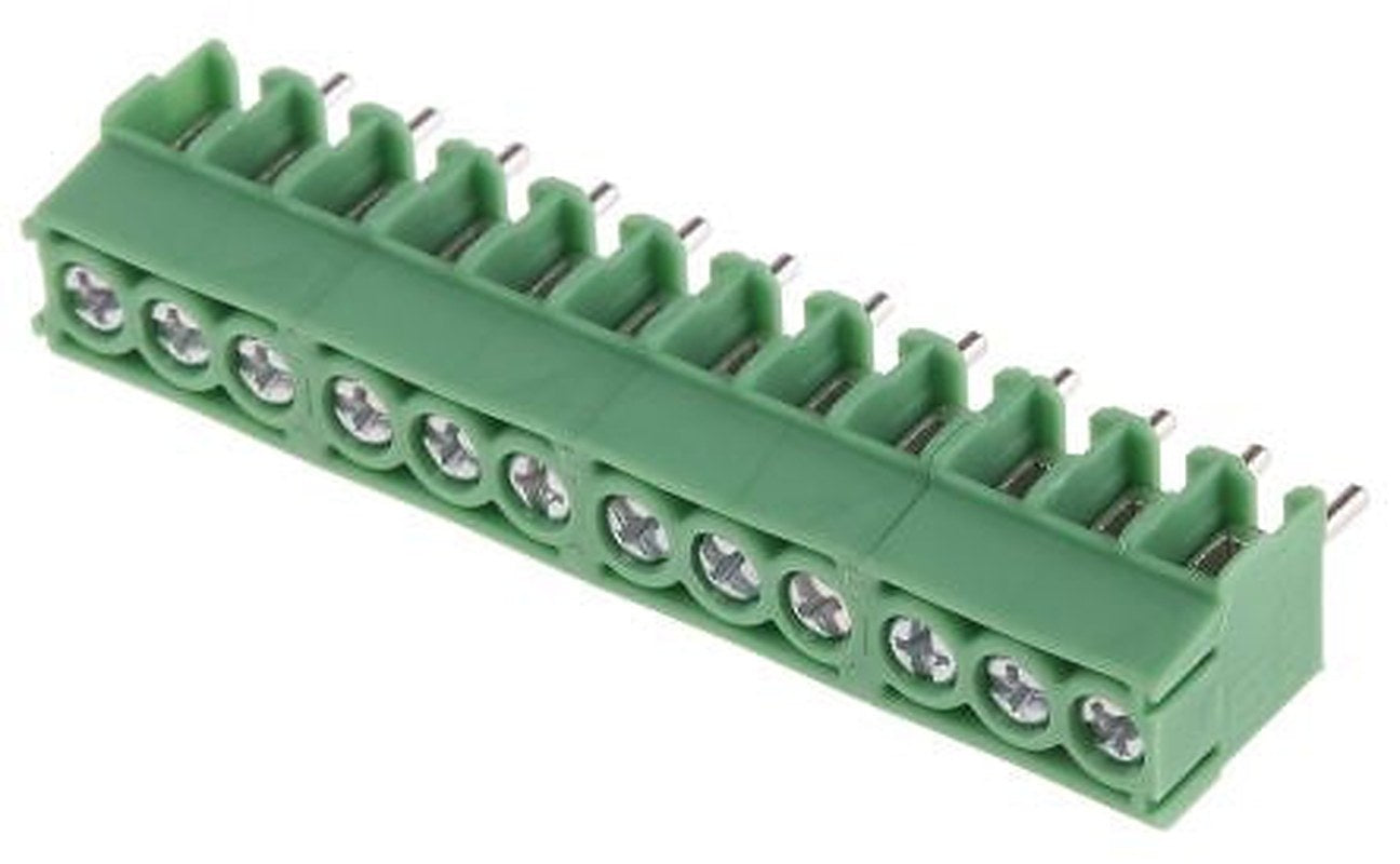 Phoenix Contact PT 1.5/12-3.5-H Series Straight PCB Terminal Block, 12 Contact(s), 3.5 mm Pitch, 1 Row