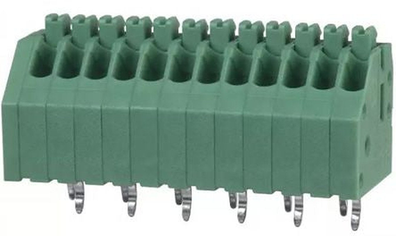 Phoenix Contact PTSA 0.5/12-2.5-Z Series 45° PCB Terminal Block, 12 Contact(s), 2.5 mm Pitch, 1 Row