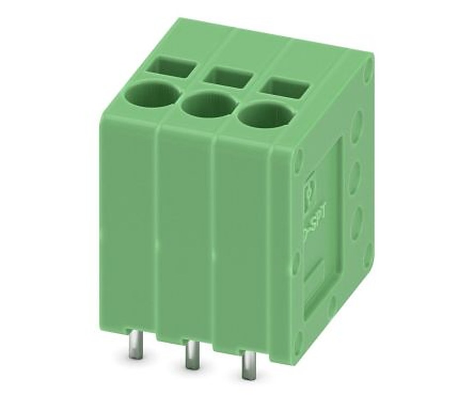 Phoenix Contact SPT 1.5/3-V-3.5 Series PCB Terminal Block, 3-Contact, 3.5 mm Pitch, 1 Row, 1990863