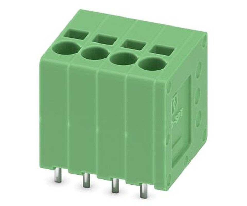 Phoenix Contact SPT 1.5/4-V-3.5 Series PCB Terminal Block, 4-Contact, 3.5 mm Pitch, 1 Row, 1990876