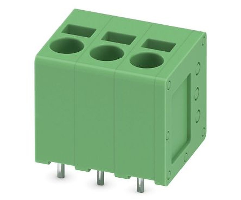 Phoenix Contact SPT 2.5/3-V-5.0 Series Straight Wave Soldering Mount PCB Terminal Block, 3 Contact(s), 5 mm Pitch, 1 Row