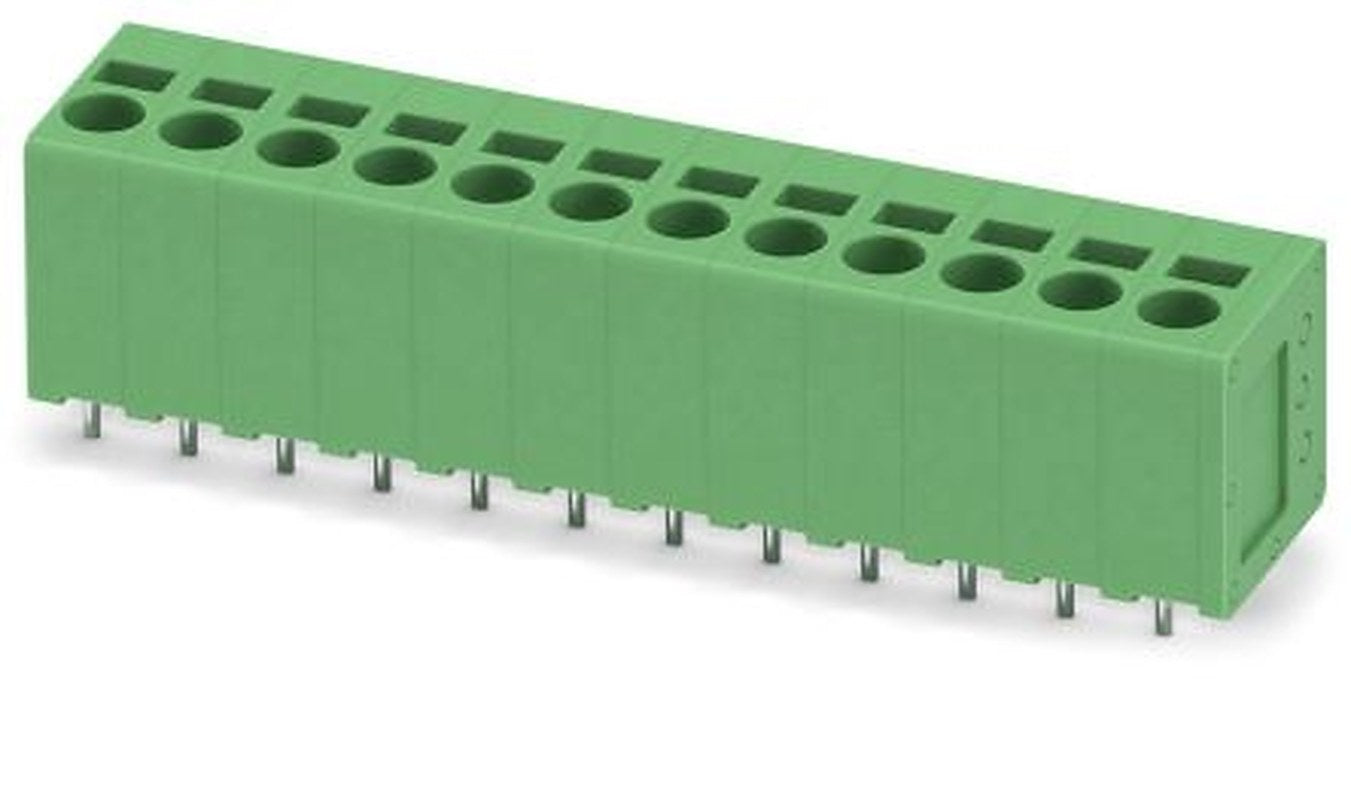 Phoenix Contact SPT 2.5/12-V-5.0 Series Straight Wave Soldering Mount PCB Terminal Block, 12 Contact(s), 5 mm Pitch, 1