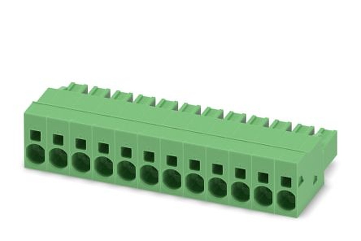 Phoenix Contact SPC 5/12-ST-7.62 Series Pluggable Terminal Block, 12-Contact, 7.62 mm Pitch, 1 Row, 1996113
