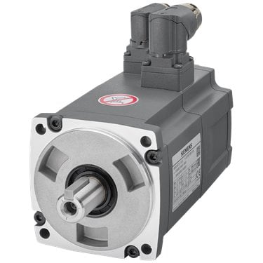 SIMOTICS S-1FL6 Operating voltage 3AC 400 V Pn=0.4 kW; Nn=3000 rpm M0=1.9 Nm; MN=1.27 Nm Shaft height 45 mm, with angle plug; incremental encoder 2500 incr./rev. with feather key Tolerance N without holding brake Degree of protection IP65 with sealing ring compatible with the converters SINAMICS V70 & V90