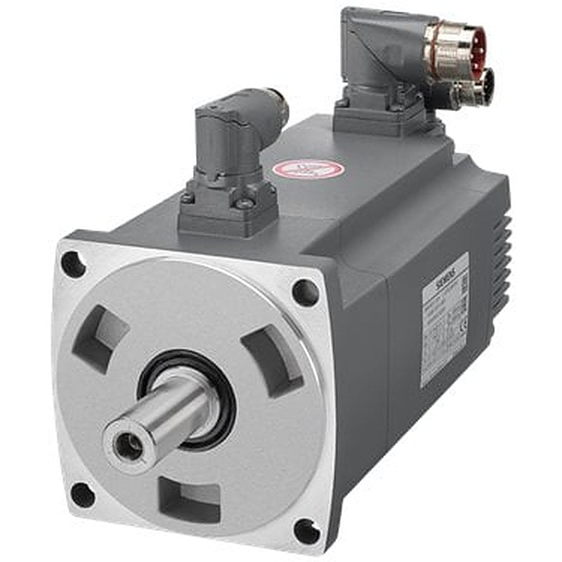 SIMOTICS S-1FL6 Operating voltage 230 V 3AC PN=1.5 kW; NN=3000 rpm M0=4.78 Nm; MN=4.78 Nm shaft he 50 mm with angle plug encoder absolute single-turn 21-bit wit feather key, Tolerance N with holding brake, Degree of protec sealing ring compatible with th converters SINAMICS V90