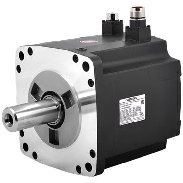 SIMOTICS S-1FL6-1FL6 operating voltage 400 V 3 AC PN=5 kW; NN=2000 rpm, M0=30 Nm; MN=23.9 Nm shaft height 90 mm absolute encoder 20-bit (12-bit multi-turn) with feather key, tolerance with holding brake degree of protection IP65 with sealing ring compatible with the converters SINAMICS V70&V90