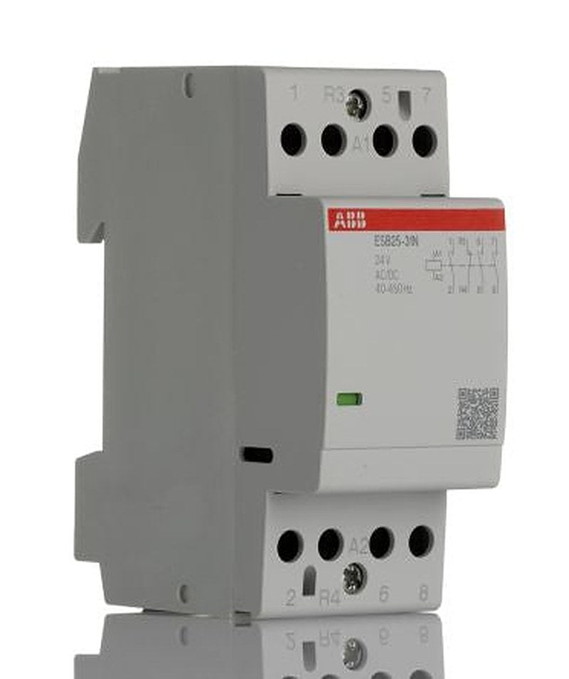 ABB ESB25 Contactor, 24V Coil, 4-Pole, 25 A, 17.3 kW 24V, 3 NO/1 NC, 400V ac