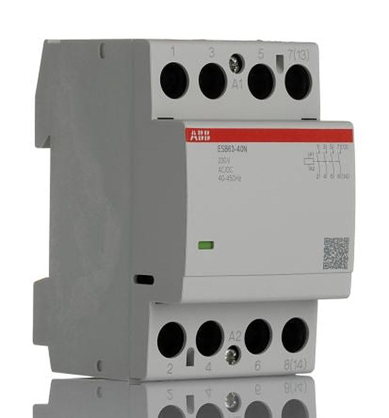 ABB ESB63 Contactor, 230V ac/dc Coil, 4-Pole, 63 A, 43.6 kW 230V ac/dc, 4 NO, 400V ac