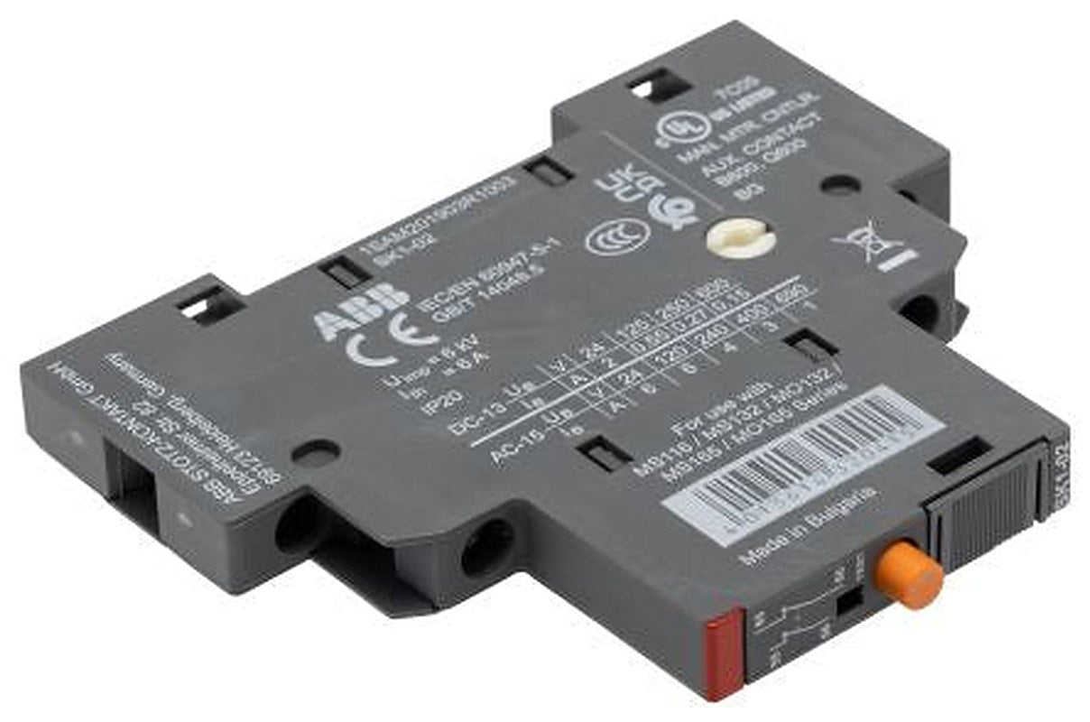 ABB Auxiliary Switch Block, MS116 2 NC With Screw Terminal, 16A, 690 V ac, 440V dc, 1SAM201903R1003 SK1-02