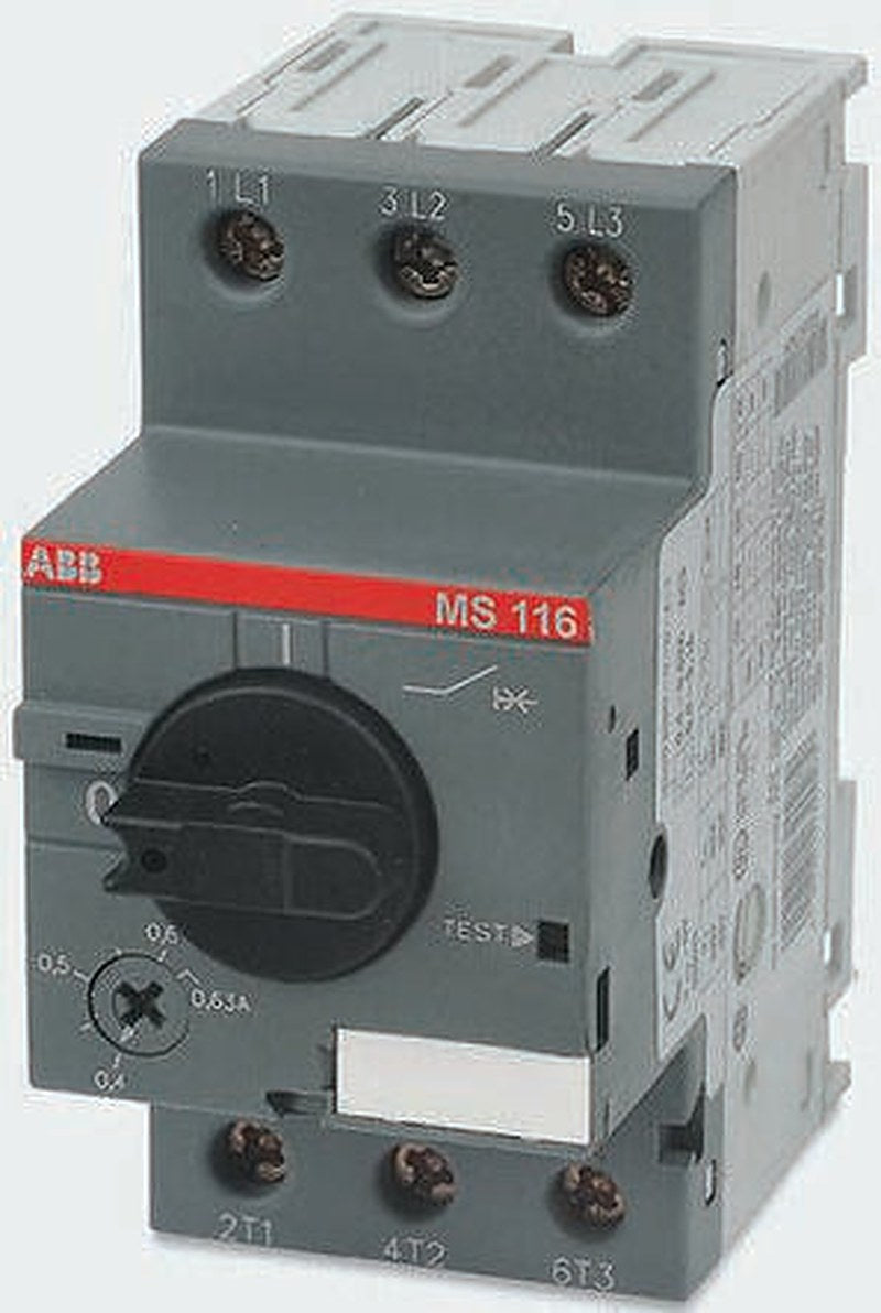 ABB 0.16A MS116 Motor Protection Circuit Breaker, 600V, 70 °C, -25 °C