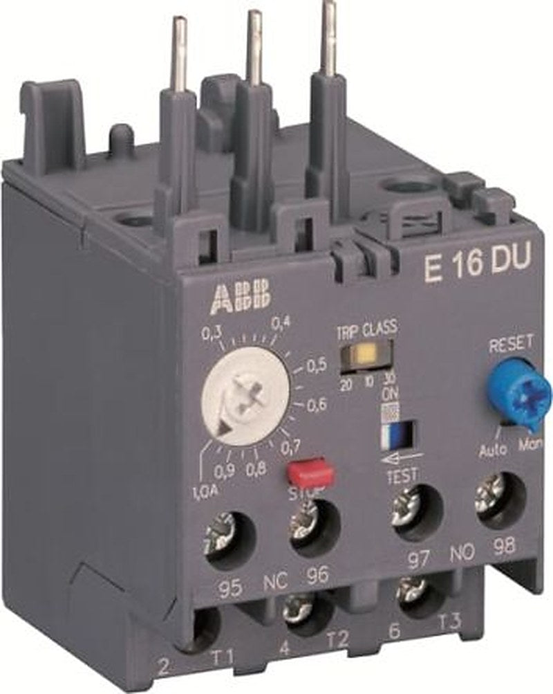 ABB, E16DU-0.32 Electronic Overload Relay 1 NO/1 NC, 0.32A Contact Rating 3