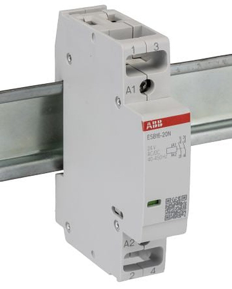 ABB ESB16 Contactor, 24V ac/dc Coil, 2-Pole, 16 A, 3.7 kW 24V, 2 NO, 250V