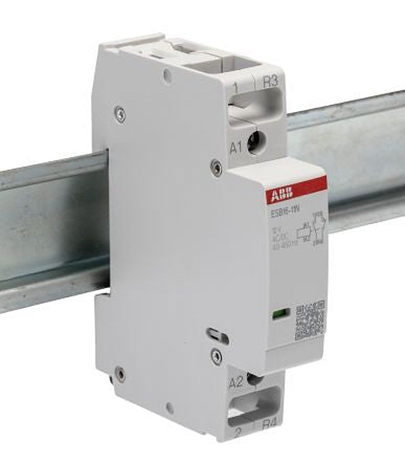 ABB ESB16 Contactor, 12V ac/dc Coil, 2-Pole, 16 A, 3.7 kW 12V ac/dc, 1 NO/1 NC, 250V