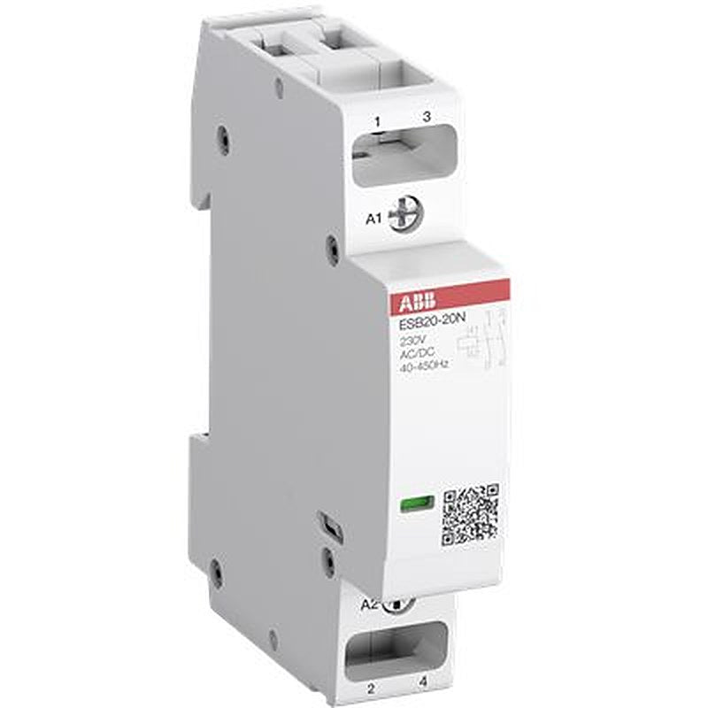 ABB ESB20 Contactor, 24V Coil, 2-Pole, 20 A, 1.3 kW 24V, 2 NO, 250V
