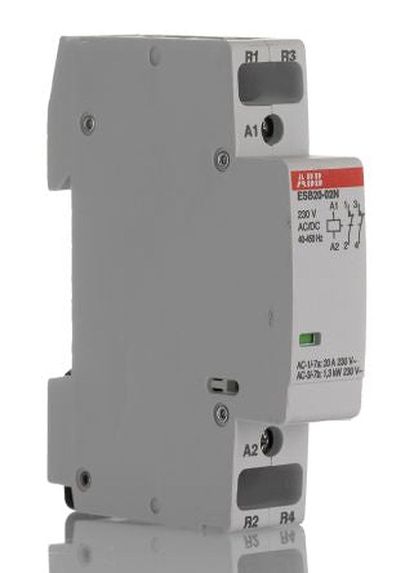 ABB ESB20 Contactor, 230V ac Coil, 2-Pole, 20 A, 4.6 kW 230V ac, 2 NC, 250V