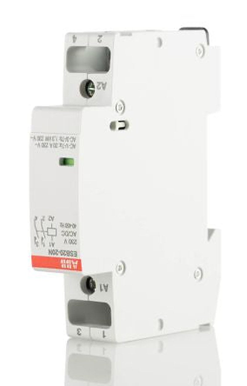ABB ESB20 Contactor, 230V ac Coil, 2-Pole, 20 A, 4.6 kW 230V ac, 2 NO, 250V