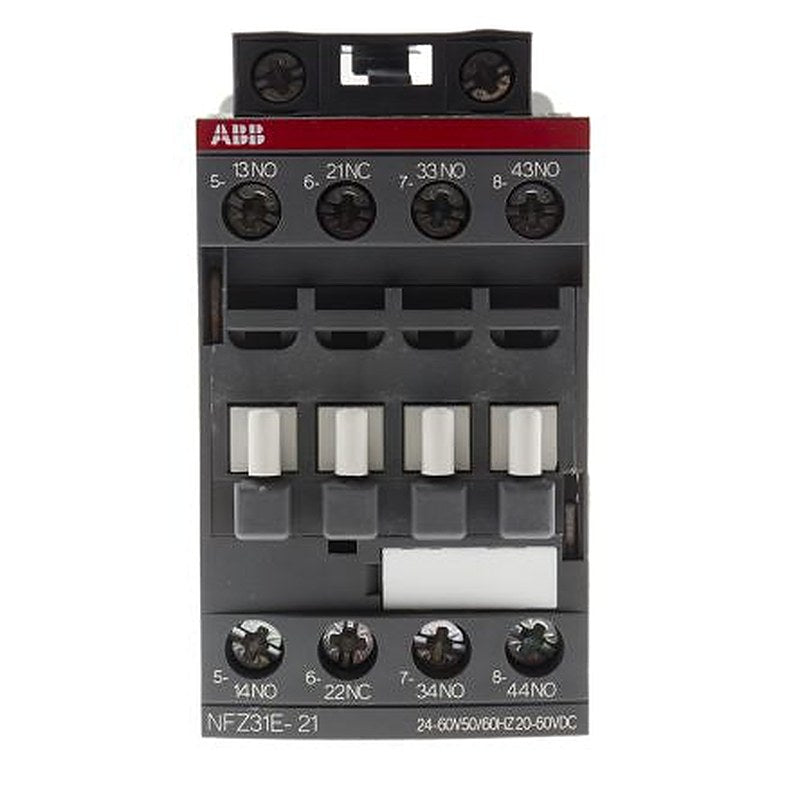 ABB NF Contactor Relay, 20V ac/dc, 60 V ac/dc Coil, 4-Pole, 6 A, 1500 kW 60V dc, 3 NO/1 NC, 690V ac