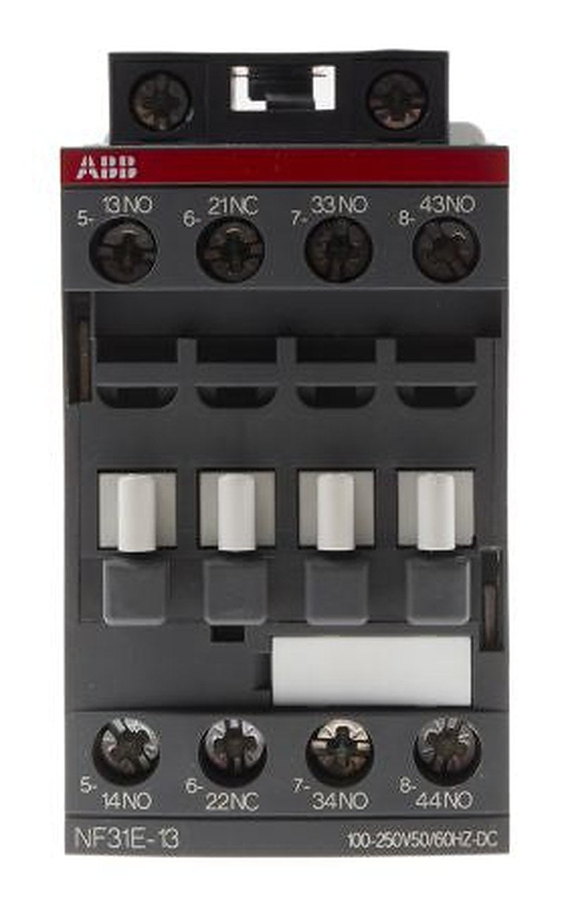 ABB NF Contactor Relay, 230V ac/dc Coil, 4-Pole, 6 A, 1500 kW 250V, 3 NO/1 NC, 690V ac