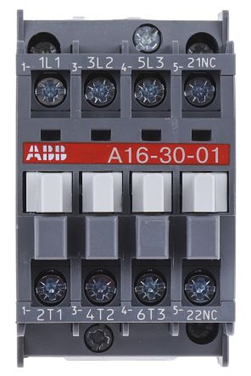 ABB A16-30-01 A Line Contactor, 230 V ac Coil, 3-Pole, 30 A, 7.5 kW, 3NO, 690 V ac