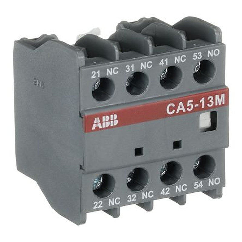 ABB Auxiliary Contact Block, 4 Contact, 1 NO/3 NC, CA5-13M, Front, 4 A, 690V, 1SBN010040R1113