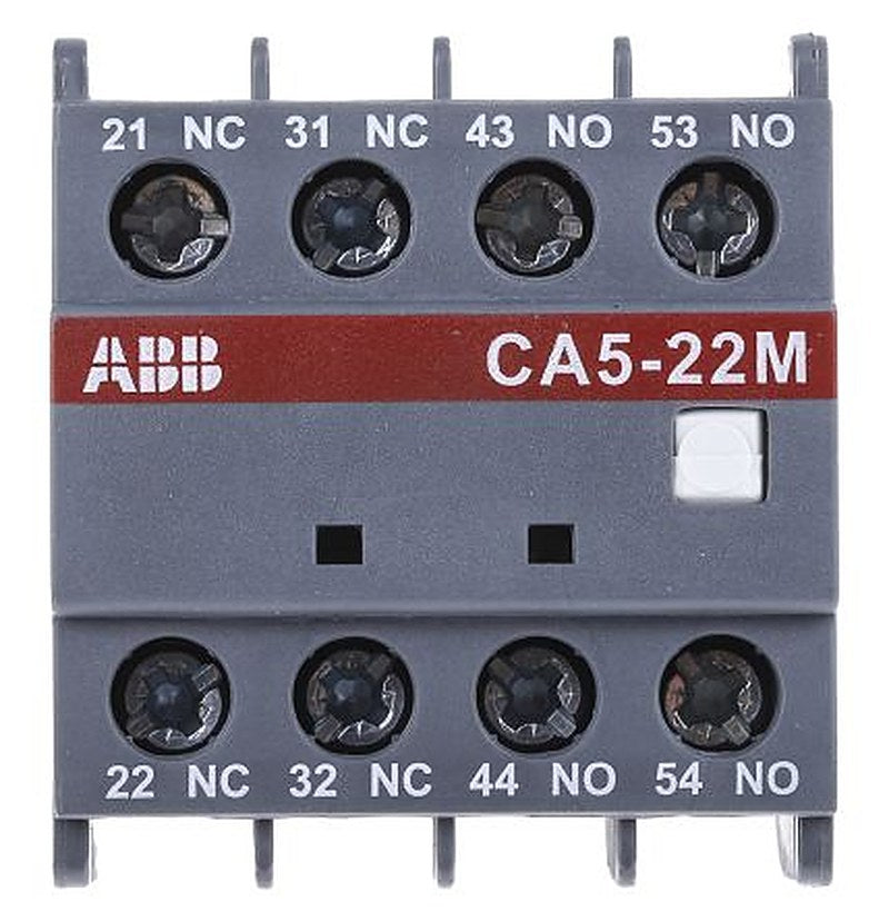 ABB Auxiliary Contact, 4 Contact, 2 NC/2 NO, CA5-22M, Front, 6 A, 230V ac, 1SBN010040R1122 - CA5-22M