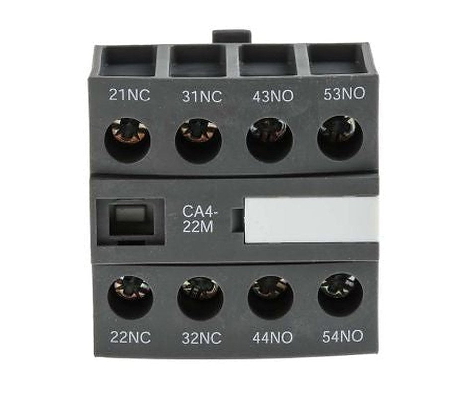 ABB Auxiliary Contact, 4 Contact, 2 NC/2 NO, CA4, Front, 6 A, 690V ac, 1SBN010140R1122 CA4-22M