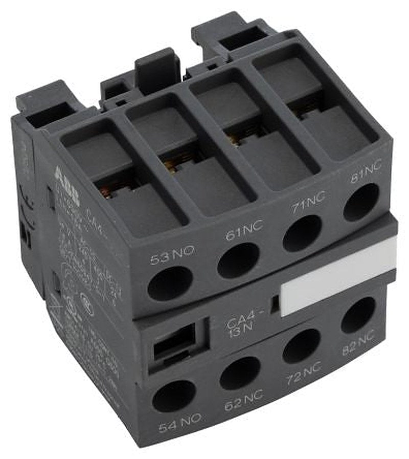 ABB Auxiliary Contact, 4 Contact, 1 NO/3 NC, CA4, Front, 6 A, 690V ac, 1SBN010140R1213 CA4-13N