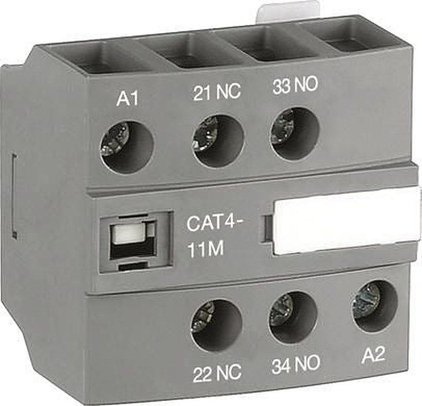 ABB Auxiliary Contact, 2 Contact, 1 NO/1 NC, Cat4, Front, 6 A, 690V ac, 1SBN010151R1111 CAT4-11M