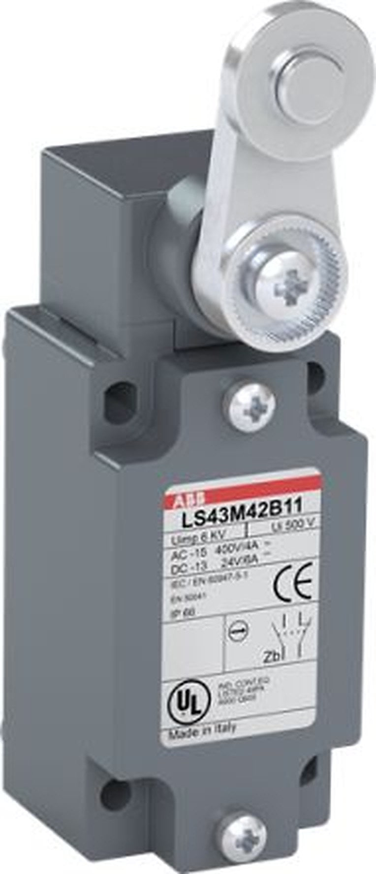 ABB Roller Limit Switch, 1 NO/1 NC, IP66, Zinc Alloy Housing, 600V