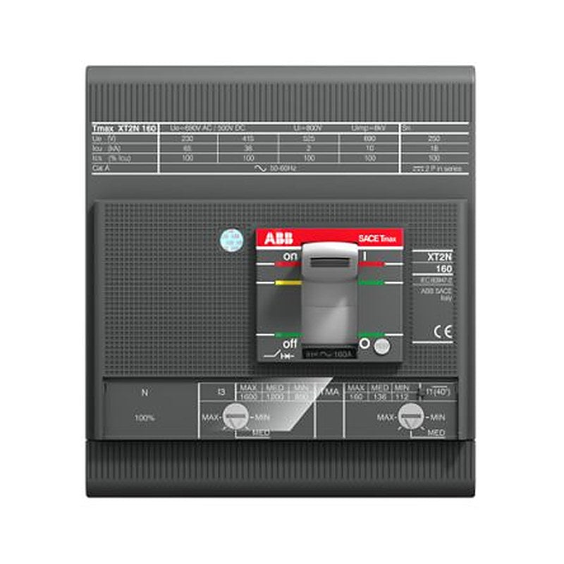 ABB, Tmax XT, Tmax XT Molded Case Circuit Breaker 4-Pole 160A, Breaking Capacity 65 kA, Fixed