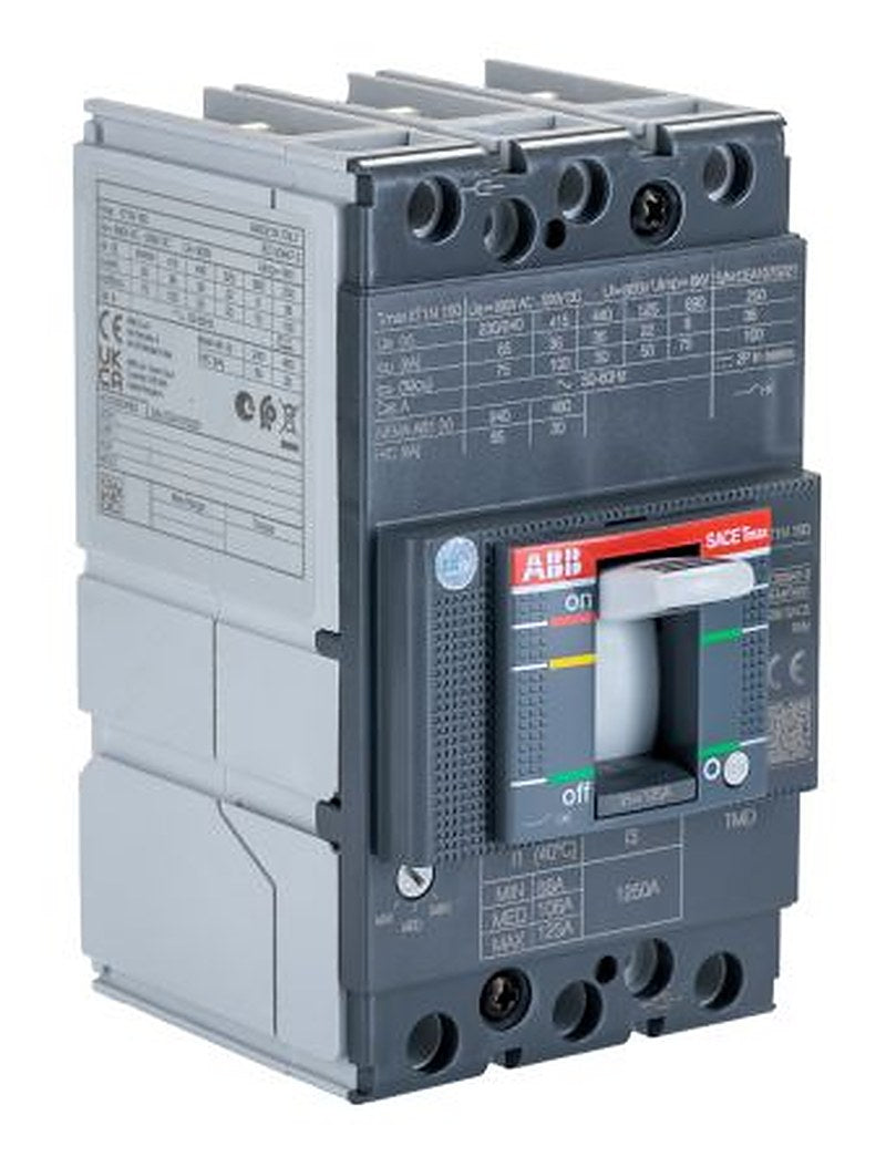 ABB, SACE Tmax XT, XT1N Molded Case Circuit Breaker 3-Pole 125A, Breaking Capacity 5 kA, Fixed