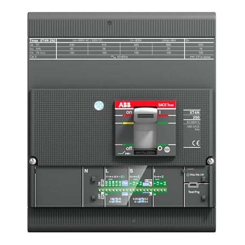 ABB, XT4H, 1SDA06 Molded Case Circuit Breaker 4-Pole 63A, Breaking Capacity 100 kA, Fixed