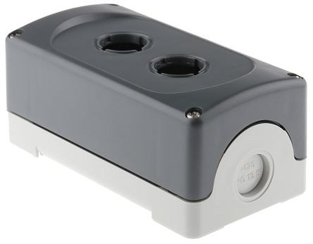 ABB Grey Plastic ABB Modular Push Button Enclosure - 2 Hole 22 mm Diameter