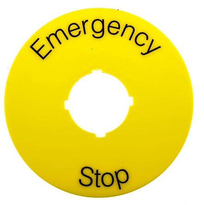 ABB Legend Plate for Use with 70 mm Emergency Stop