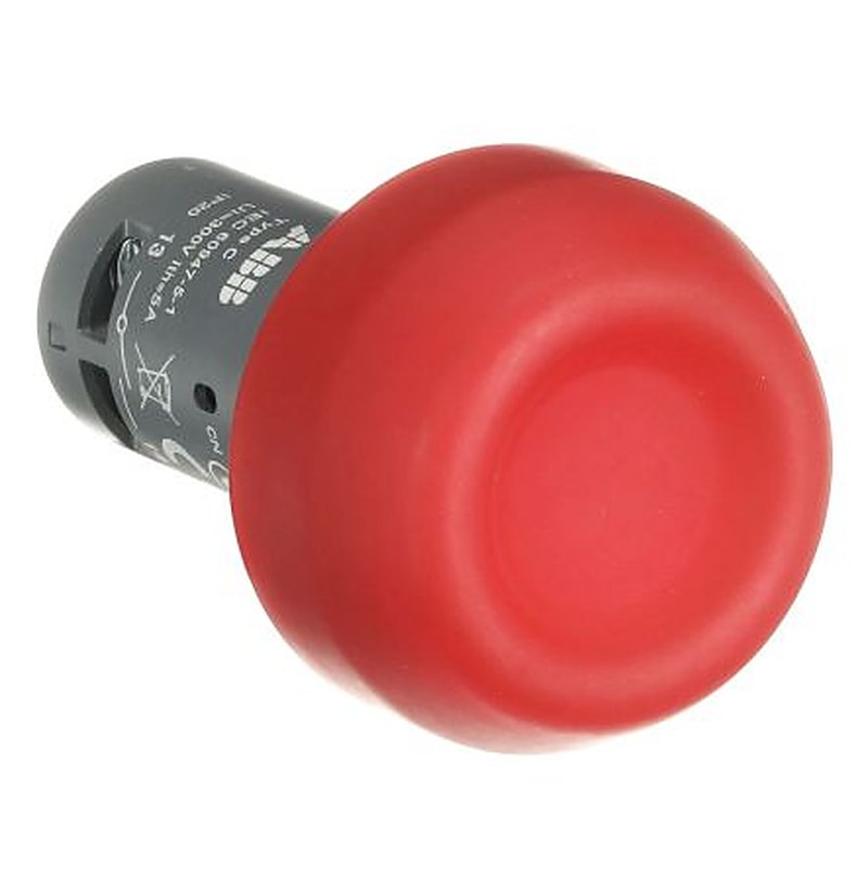ABB Compact Series Push Button Switch, Momentary, Panel, 22 mm Cutout, 1 NO/1 NC, IP20, IP66, IP67, IP69K, 125 V 240 V