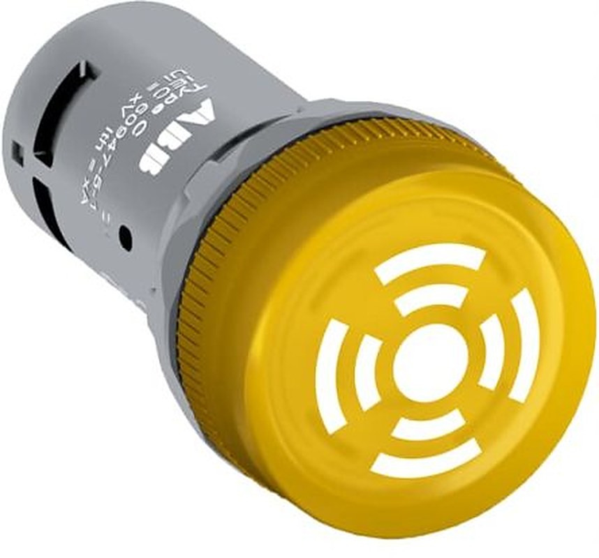 ABB, Compact, Panel Mount Yellow LED Buzzer, 22 mm Cutout, IP66, IP69K, IP67, Round, 230V ac/dc