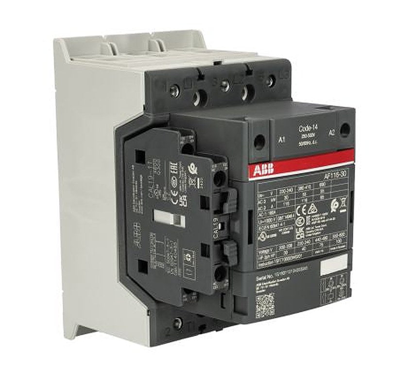 ABB AF Contactor, 500V Coil, 3-Pole, 160 A, 55 kW 500V, 3 NO