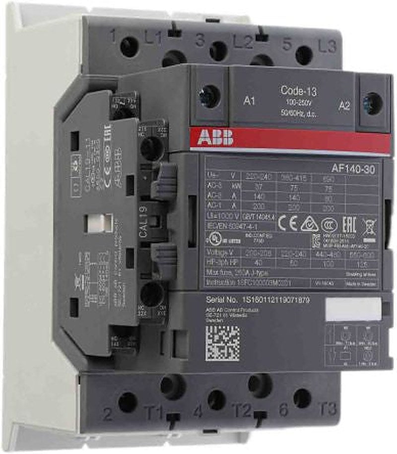 ABB AF140 Contactor, 230V ac Coil, 3-Pole, 200 A, 75 kW 250V, 3 NO, 690V ac