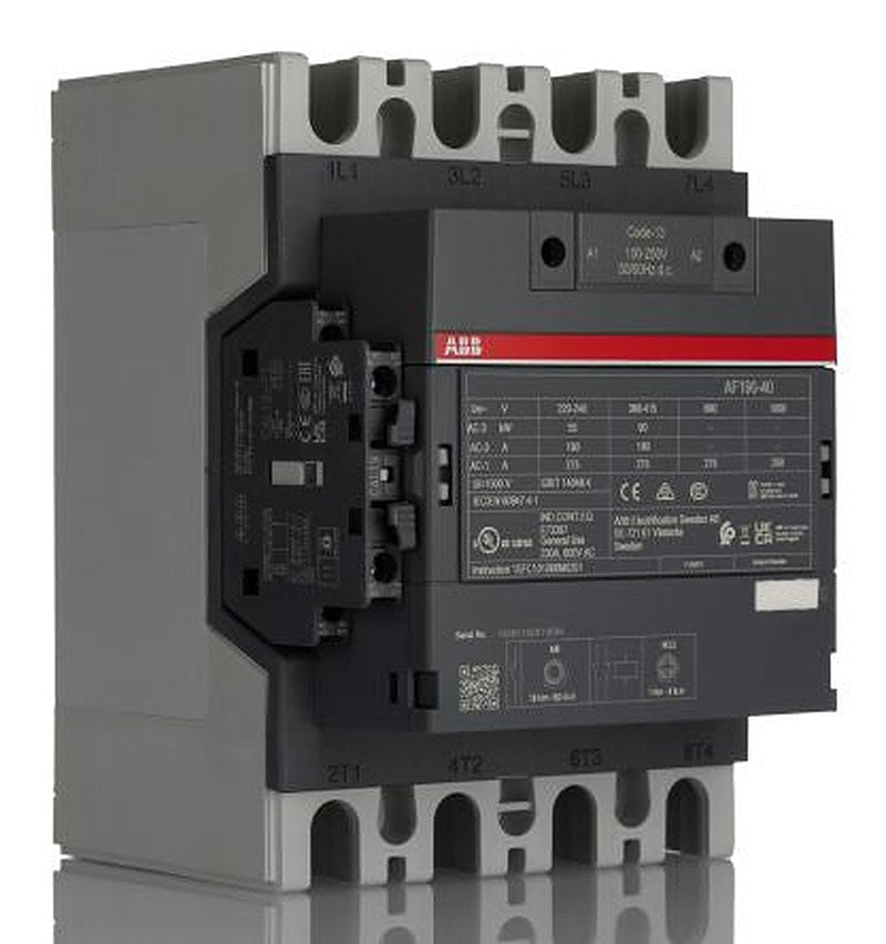 ABB AF116 Contactor, 230V ac Coil, 4-Pole, 275 A, 90 kW 250V, 4 NO, 1kV