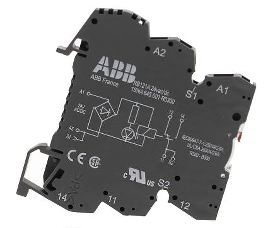 ABB R600 Series Interface Relay, DIN Rail, 24V ac/dc Coil, SPDT, 10mA