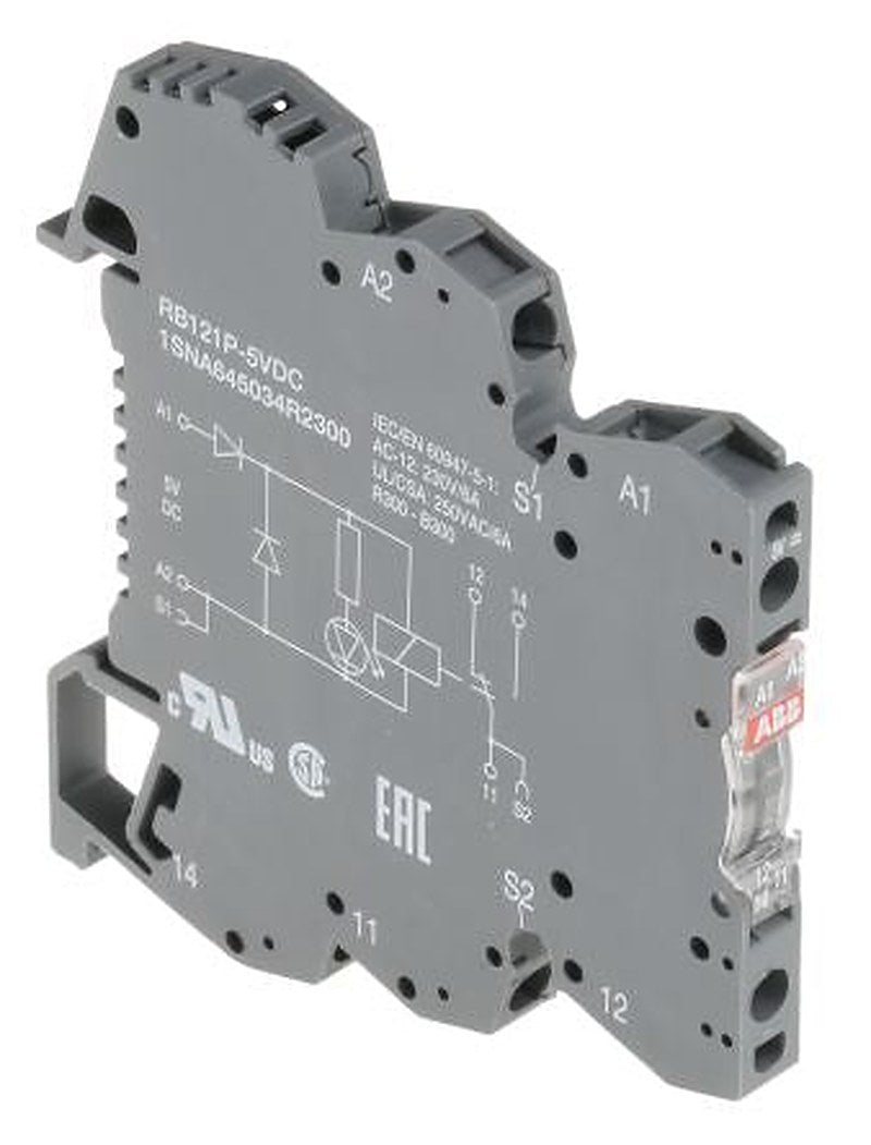ABB R600 Series Interface Relay, DIN Rail, 5V dc Coil, SPDT, 40mA
