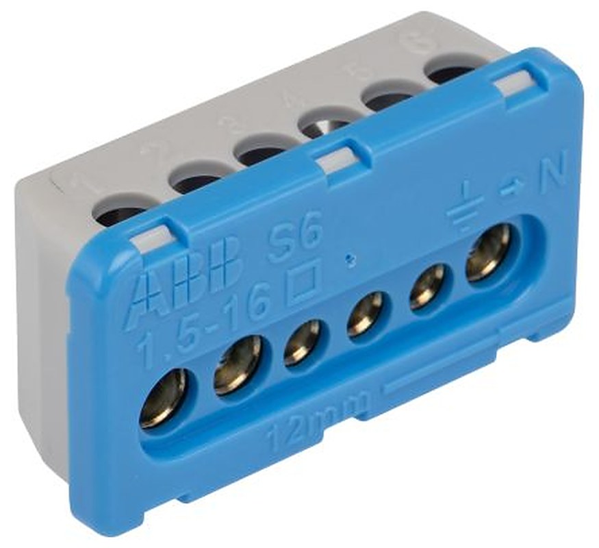ABB MISTRAL65 Series Non-Fused Terminal Block, 6-Way, 16mm², 6 mm² Wire, 100A Screw