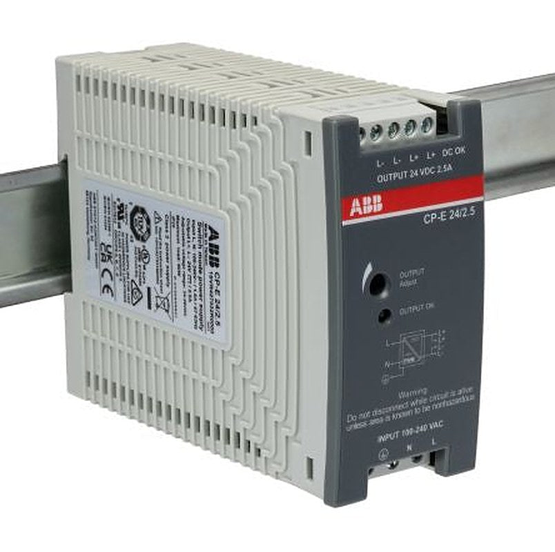 ABB CPE Switched Mode DIN Rail Power Supply 240V ac AC/DC Input 24V dc, 2.5 A Output DC 60 W