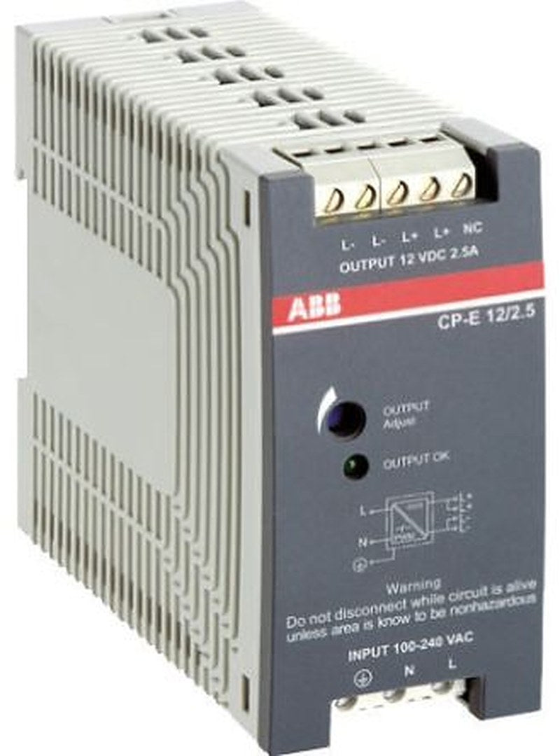 ABB CPE Switched Mode DIN Rail Power Supply 240V ac AC/DC Input 12V dc, 2.5 A Output DC 30 W