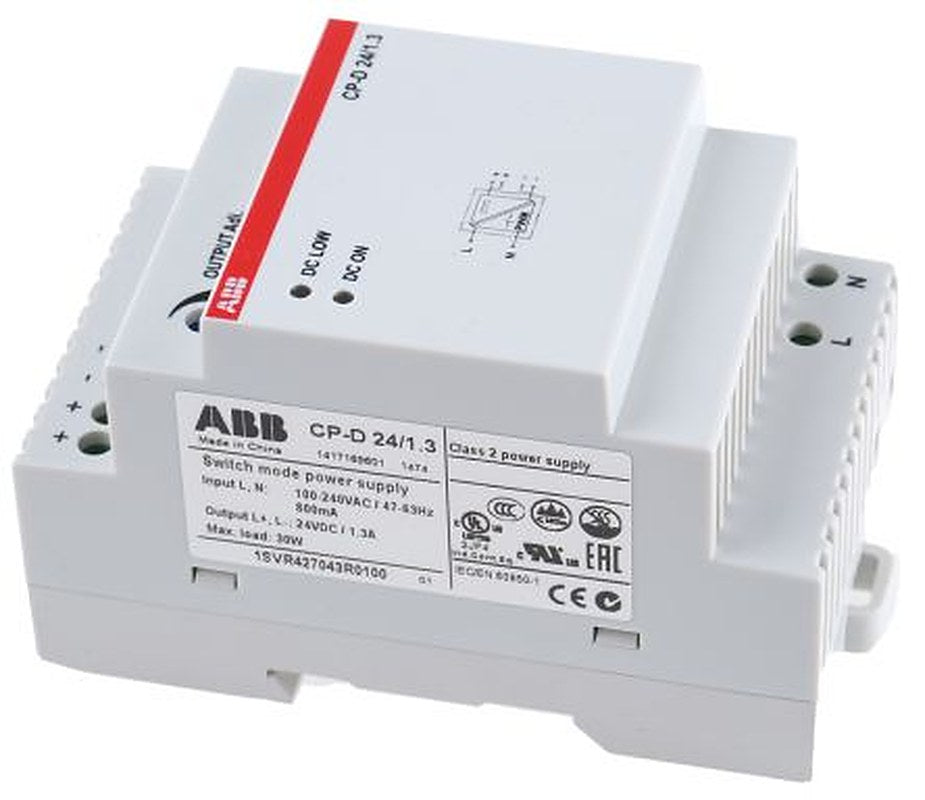 ABB CP-D Power Supply DIN Rail Power Supply 240V ac AC/DC Input 24V dc, 1.3 A Output DC 30 W