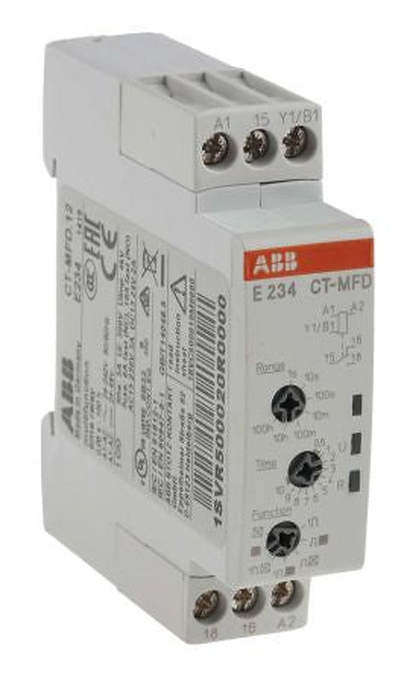 ABB DIN Rail Timer Relay, 1-Contact, 48 V dc 24V ac, 240 V ac, 0.05 s to 100 h, Multifunction-Function, SPDT Switch