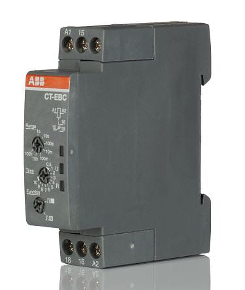ABB CT-C Series DIN Rail Timer Relay, 1-Contact, 110 to 130 V ac 110V ac, 130 V ac, 0.1 to 10 s, 1-Function, SPDT Switch