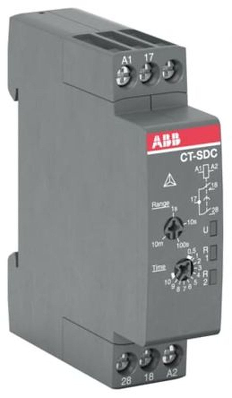 ABB CT-C Series DIN Rail Timer Relay, 2-Contact, 24 to 48 V dc 240V ac, 0.05 to 600 s, 1-Function