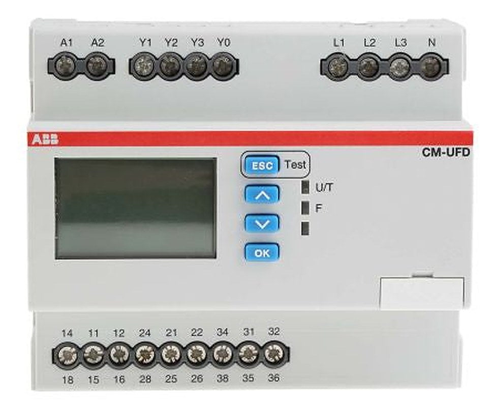 ABB Monitoring Relay, 1, 3 Phase, SPDT, DIN Rail, 24V ac, 240 V ac 24 V dc